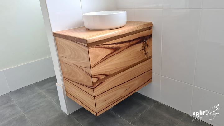 Blackbutt Vanity with a touch of New Zealand