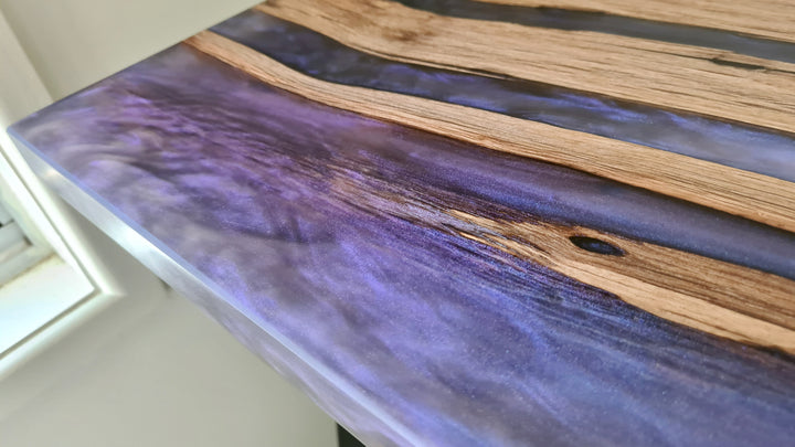 Sheoak & Purple Resin Desk