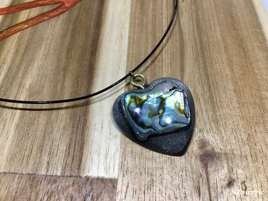New Zealand Paua Shell Pendant with Wire Necklace by Split Design Coffs Harbour