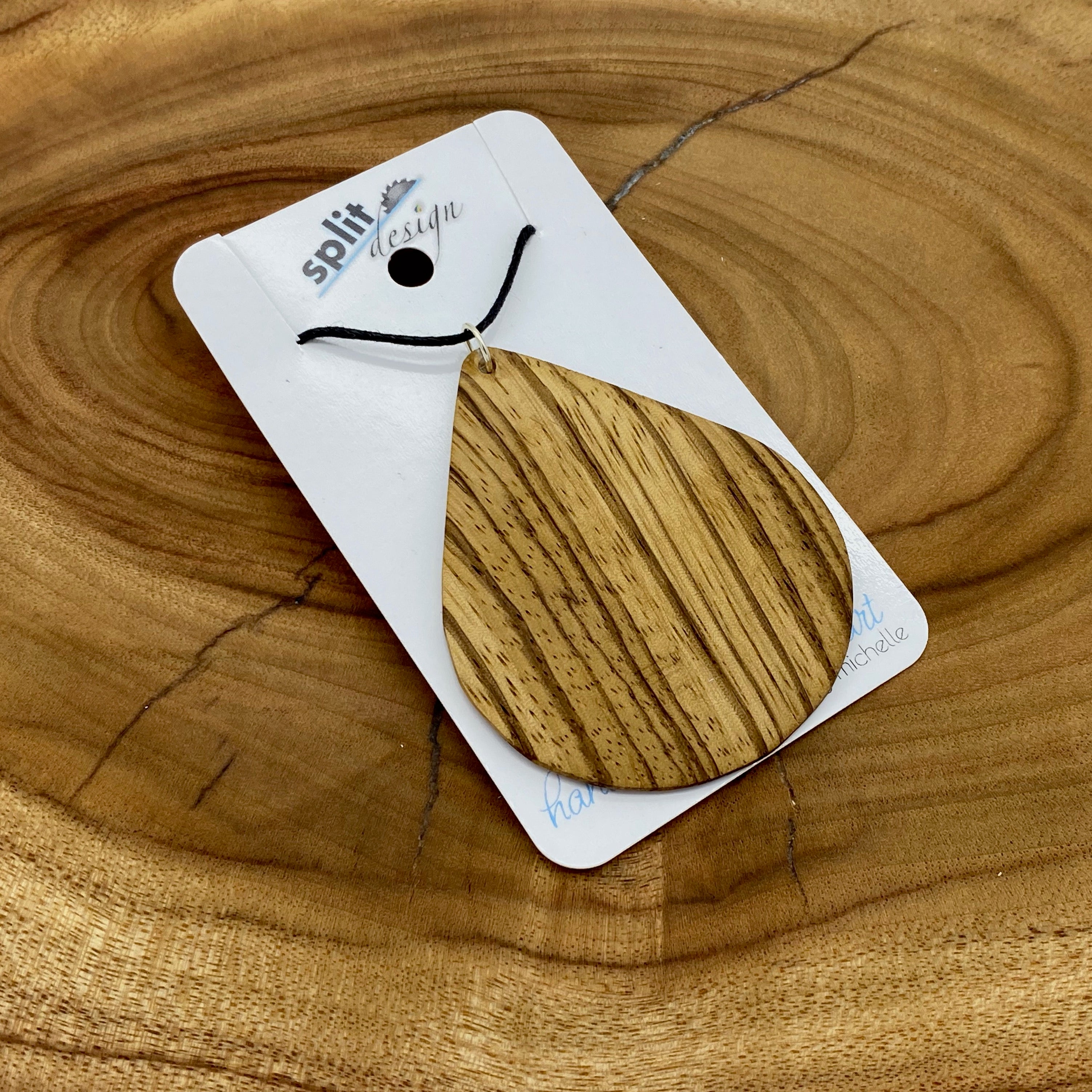 Zebrano Teardrop Necklace by Split Design Coffs Harbour